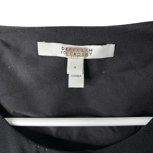 Derek Lam Black Jumpsuit Cut-Out Back Satin Hemline Evening Wear Size 4 and 6 - Picture 5 of 14